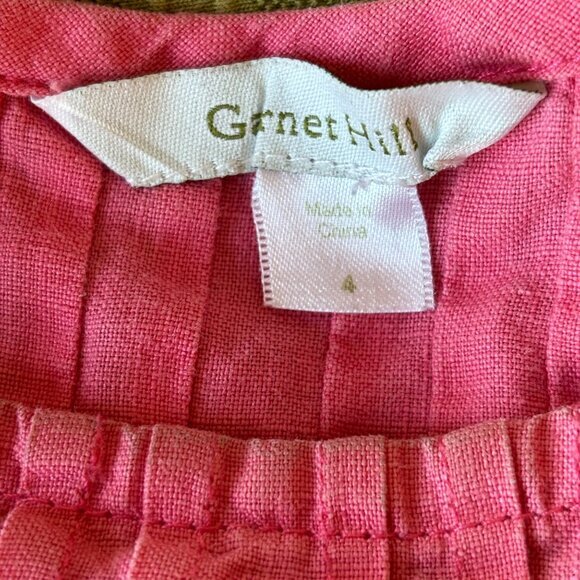 Garnet Hill Linen Dress Size 4 100% Linen‎ Pink Pleated Sheath Sleeveless - Picture 8 of 8